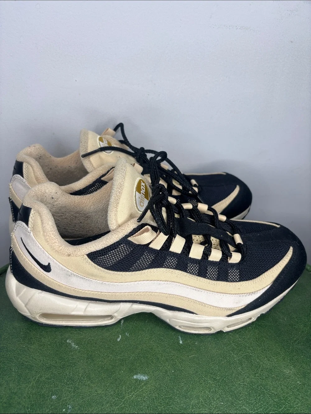 NIKE AIR MAX 95 ID BY NIKE ID TAN BLACK MENS  RUNNING SHOes Sz 10